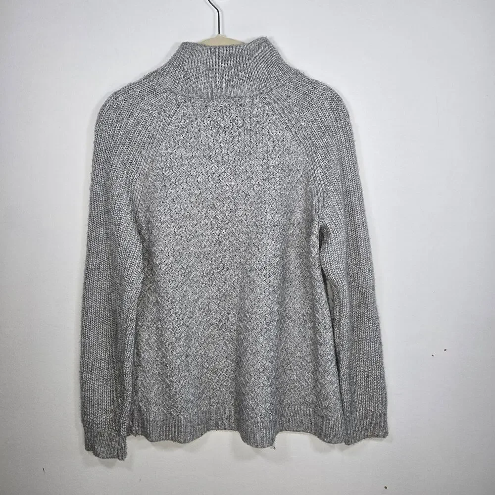 Talbots Honeycomb Gray Wool Blend Sweater. Size Medium. - Picture 2 of 8